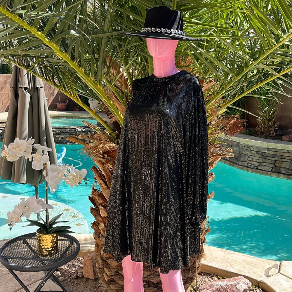 NWT Badgley Mischka Sequins Mini Retro Dress